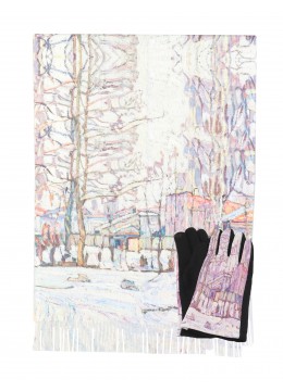 Oil Painting Design Glove + Scarf (SF1616 + GL1616)